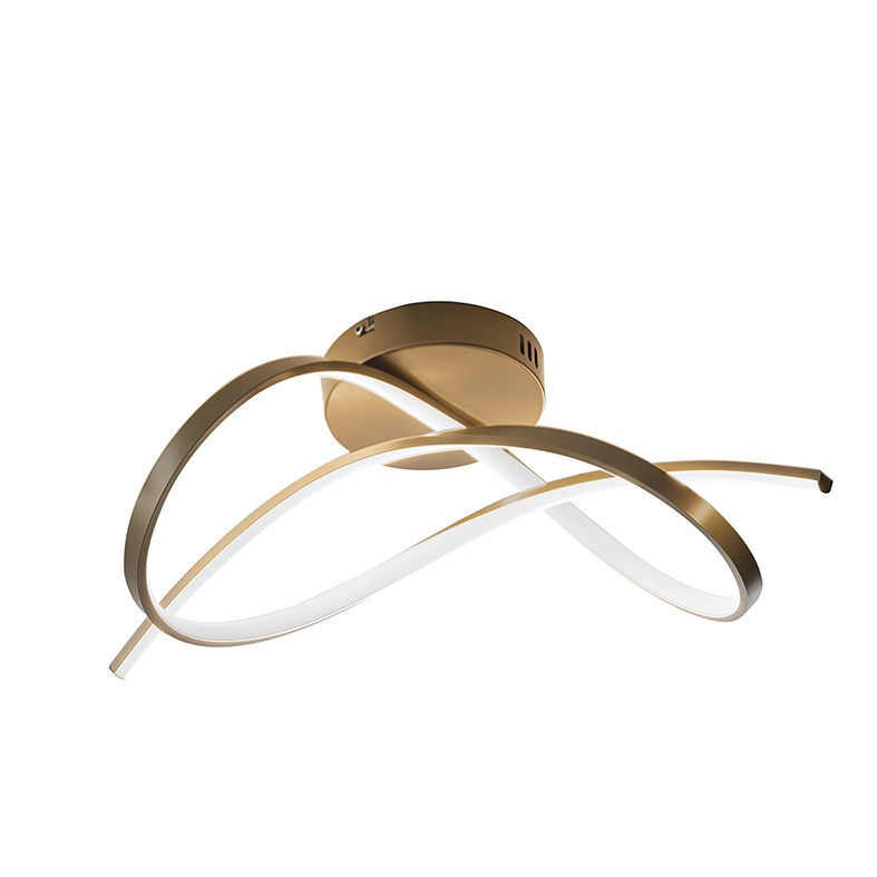 Plafoniera LED 30W 3000K oro satinato design moderno per interni IP20