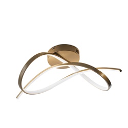 Plafoniera LED 30W 3000K oro satinato design moderno per interni IP20