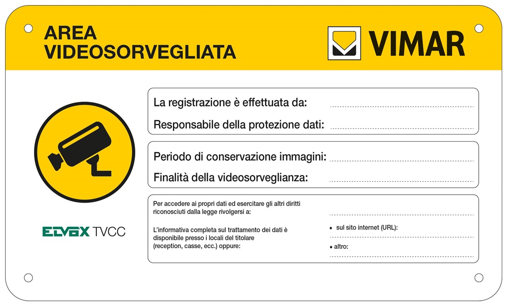 CARTELLO AREA VIDEOSORVEGLIATA
