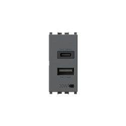 Presa USB 3.0 Vimar Arkè Grigio 5V 3000mA per impianti elettrici domestici