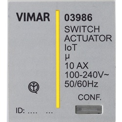 Attuatore elettronico 0/1-10Vdc con relè connesso IoT per comando luci e clima su guida DIN