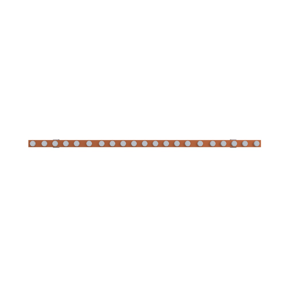 Barra orizzontale PE rame elettrolitico 20x10 mm 800 mm per impianti elettrici messa a terra