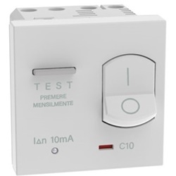 Interruttore differenziale magnetotermico 10A 10mA 1P+N uso domestico