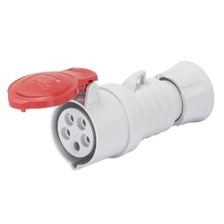 PRESA MOBILE DIRITTA HP - IP44/IP54 - 3P+T 32A 380V/440V 50HZ/60HZ - ROSSO - 3H - CABLAGGIO A VITE