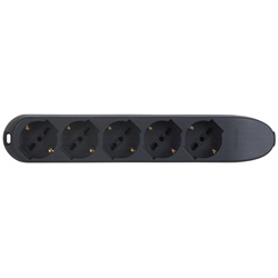 Multipresa 5 prese Schuko bipasso cavo 1,5m grigia uso domestico/professionale
