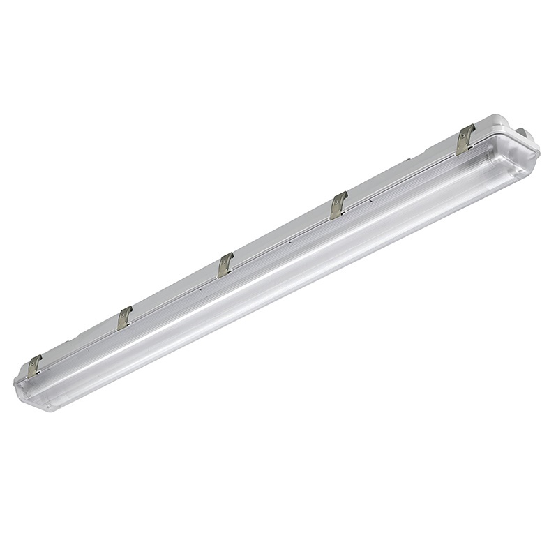 Plafoniera stagna LED grigia IP65 con alimentatore integrato per ambienti esterni e umidi, monolampada o bilampada, montaggio parete o soffitto