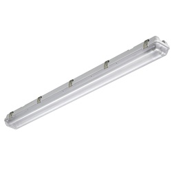 Plafoniera stagna LED grigia IP65 con alimentatore integrato per ambienti esterni e umidi, monolampada o bilampada, montaggio parete o soffitto