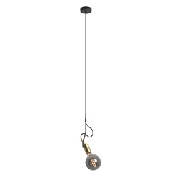 Lampada sospensione Karaoke portalampada E27 ottone satinato metallo nero opaco design moderno ambienti interni