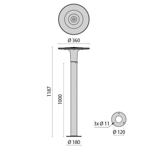 SPILLO MINI POST9L 1-10V 16W 4K AN9