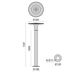 SPILLO MINI POST9L 1-10V 16W 4K AN9