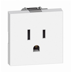 Presa elettrica 2P+T 15A 127/250V standard americano bianco