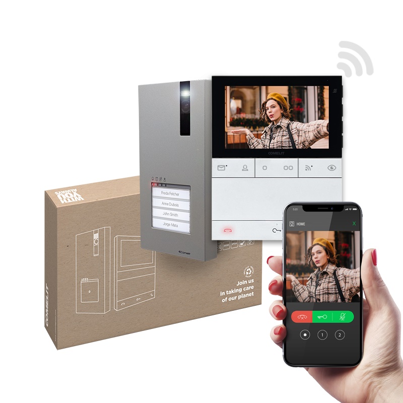 Kit videocitofonico Wi-Fi vivavoce espandibile per controllo accessi residenziale e terziario