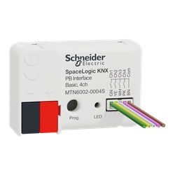 Interfaccia pulsanti KNX Secure Basic 4 canali controllo illuminazione automazione edificio bianco incasso IP20