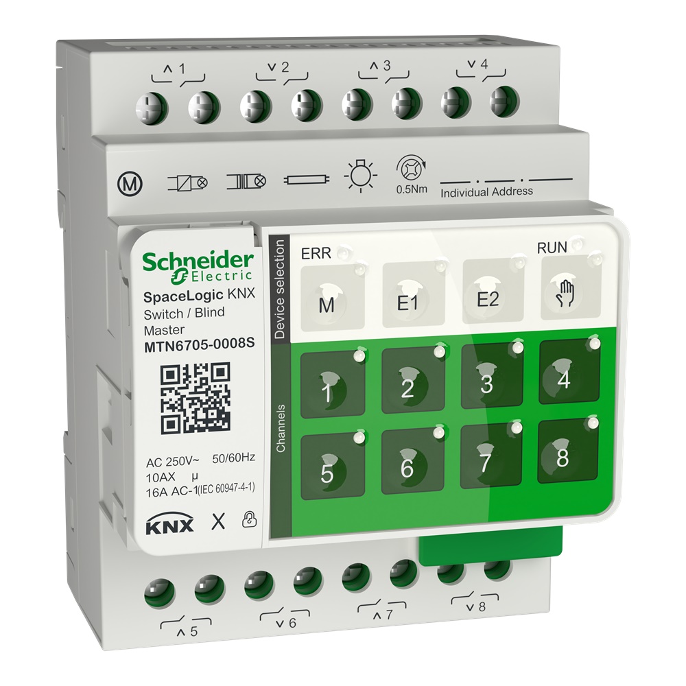 Master Switch KNX Secure 8/4 canali 16A controllo luci tende tapparelle SpaceLogic