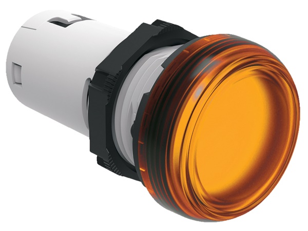 Indicatore luminoso monoblocco LED arancione 110VDC Ø22mm serie Platinum luce fissa