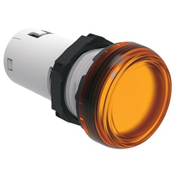 Indicatore luminoso monoblocco LED arancione 110VDC Ø22mm serie Platinum luce fissa