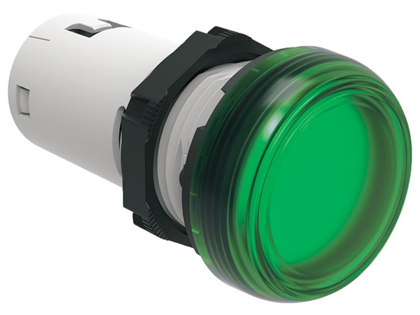 Indicatore luminoso monoblocco LED verde 110VDC Ø22mm serie Platinum uso industriale