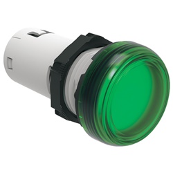 Indicatore luminoso monoblocco LED verde 110VDC Ø22mm serie Platinum uso industriale