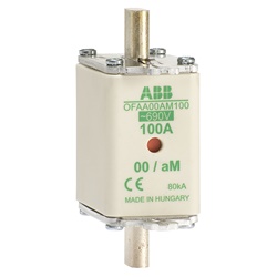 Fusibile NH00 AM 100A 690V protezione sovraccarichi cortocircuiti impianti elettrici industriali e civili