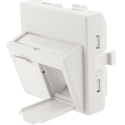 PLASTRON INCL 2PORTS 45X45 BLANC