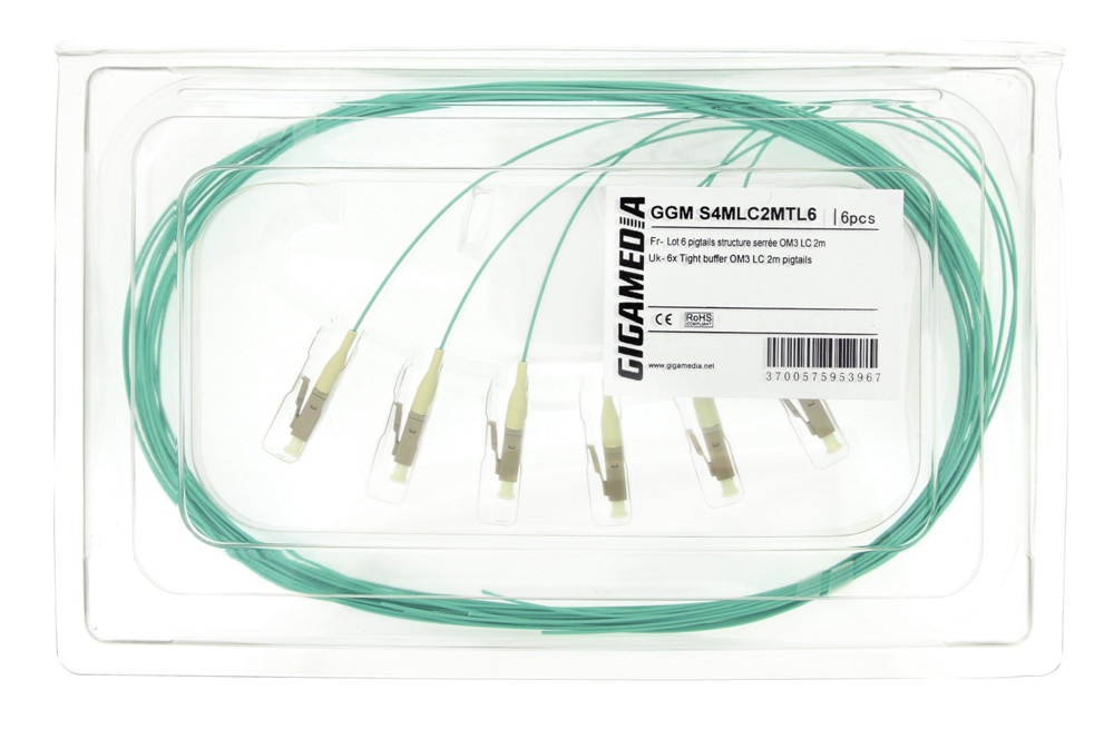 6 PIGTAILS LC OM3 TB 2M