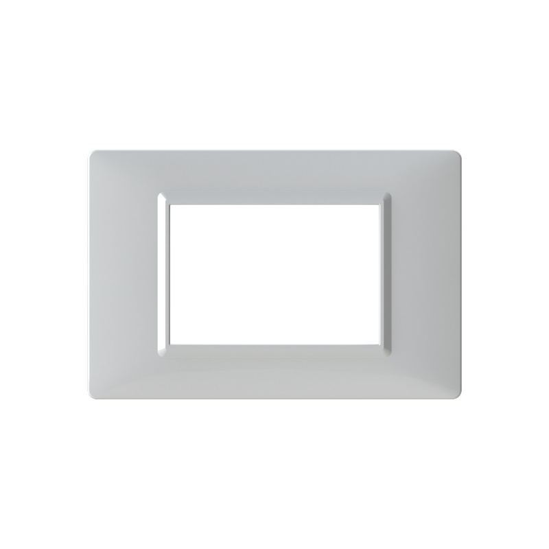 Placca 3 moduli Vimar Plana bianca plastica muro interno
