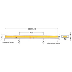 Striscia LED COB 12W/m 220V IP65 25m illuminazione continua interna ed esterna