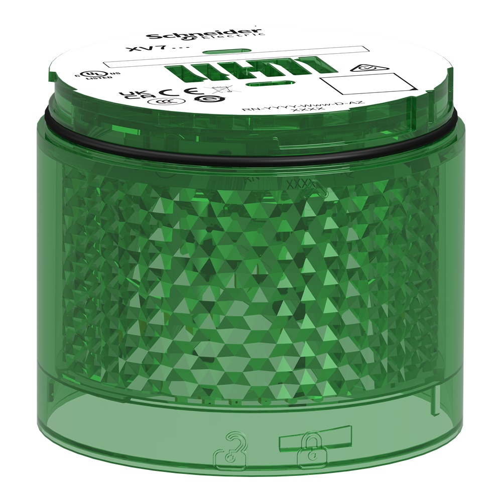 Elemento luminoso LED verde Harmony XVB7 Ø70mm luce fissa 24V IP66 industriale