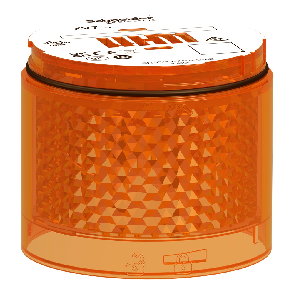 Elemento luminoso LED arancione fisso 24V per colonne modulari Harmony XVB7 IP66 industriale