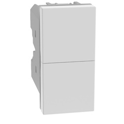 Pulsante doppio 10A 250V 1P NO 1 modulo bianco per installazioni elettriche