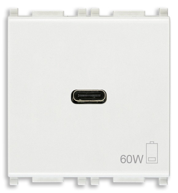 Alimentatore USB C 60W Power Delivery bianco per notebook tablet smartphone