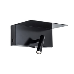 LAMPADA PARETE LED USB 3K NERO 3W