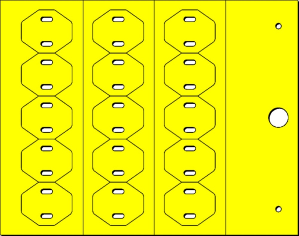 Targhetta identificativa MG-ETF 64540-PO 22x26 mm gialla per impianti elettrici