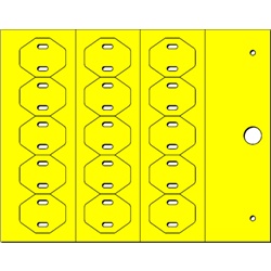Targhetta identificativa MG-ETF 64540-PO 22x26 mm gialla per impianti elettrici