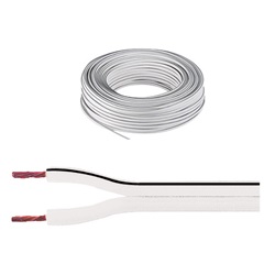 Piattina elettrica bianca riga nera 2x0,75 mm² per impianti residenziali e industriali