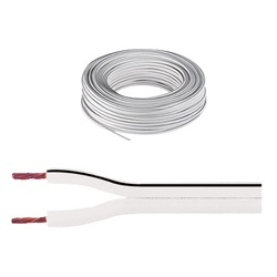 Piattina elettrica bianca riga nera 2x0,75 mm² per impianti residenziali e industriali