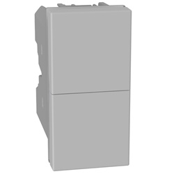 Pulsante doppio 10A 250V 1P NO 1 modulo grigio per impianti elettrici