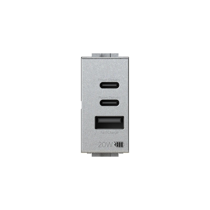 USB presa USB CCA Power Delivery 20W Bticino Livinglight Tech per alimentazione rapida