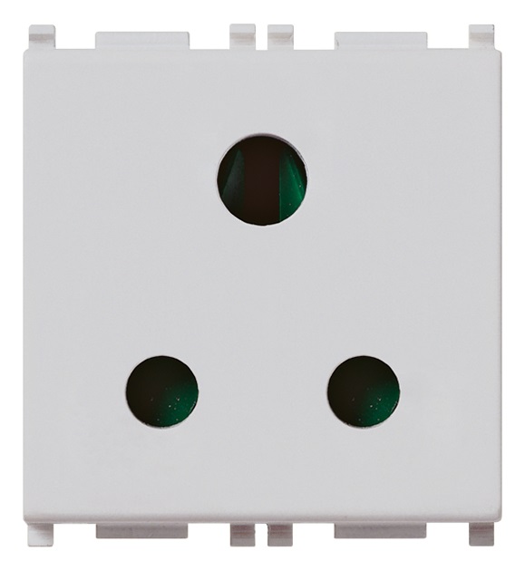 PRESA SICURY 2P+T 5A INGLESE SILVER