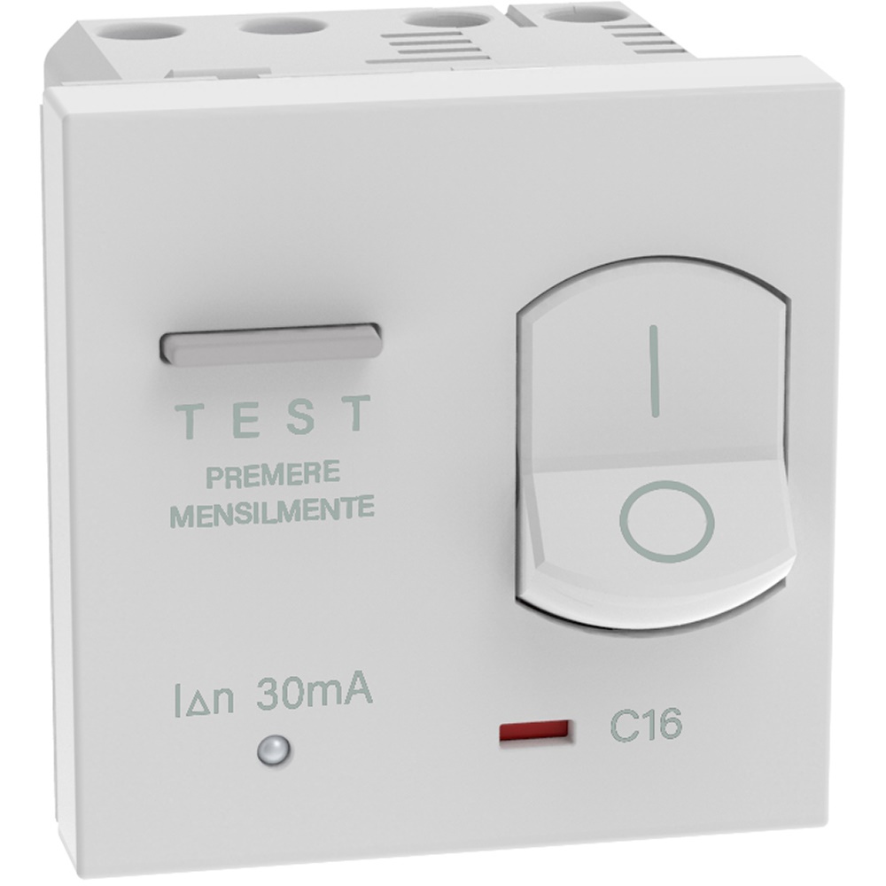 Interruttore differenziale magnetotermico 1P+N 16A 30mA per impianti elettrici