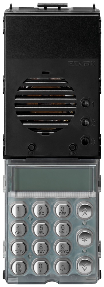 Unità elettronica 2F+ audio LED tastiera acciaio inox per targhe audio Patavium Steely con display e rubrica 6400 posti interni