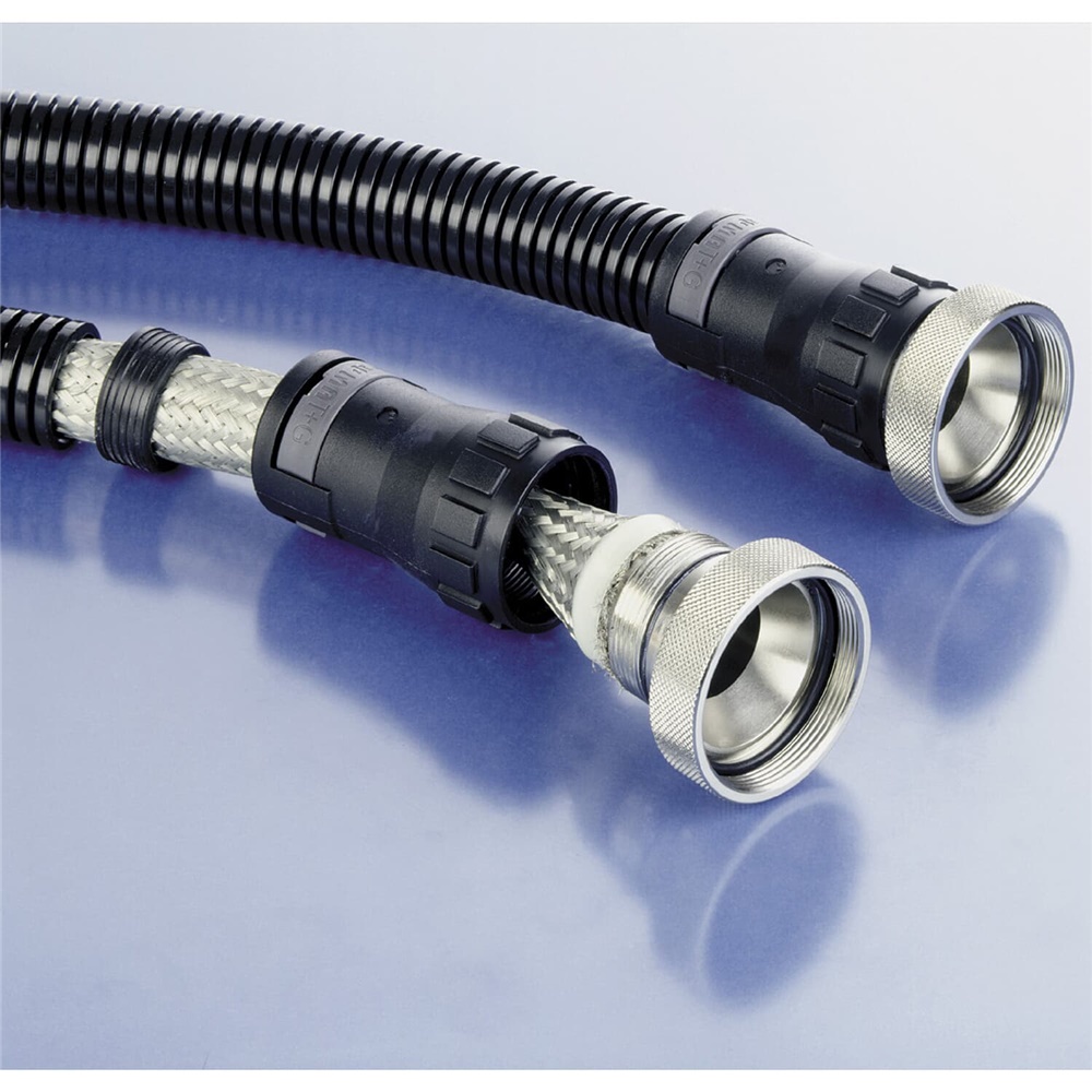 Raccordo EMC DN12 filettatura UNEF 7/8-20 nero IP68 per canalizzazioni elettriche