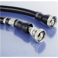 Raccordo EMC DN12 filettatura UNEF 7/8-20 nero IP68 per canalizzazioni elettriche