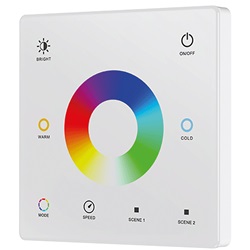 Radiocomando touch panel controllo avanzato illuminazione RGB+CCT per impianti sofisticati