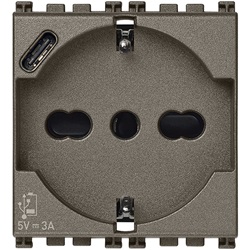 PRESA 2P+T 16A UNIVERSALE + USB C M