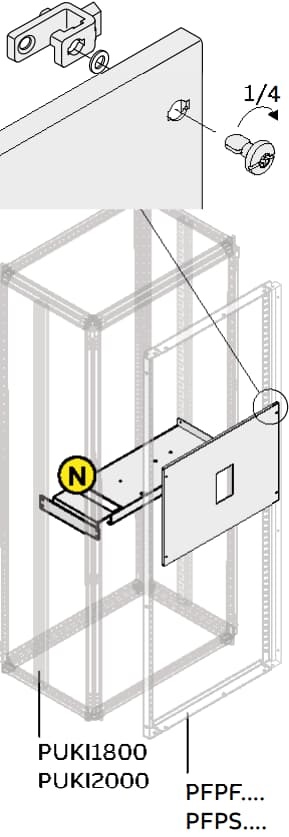 KIT XT7 3-4 poli installazione verticale 500x600 mm per quadri elettrici