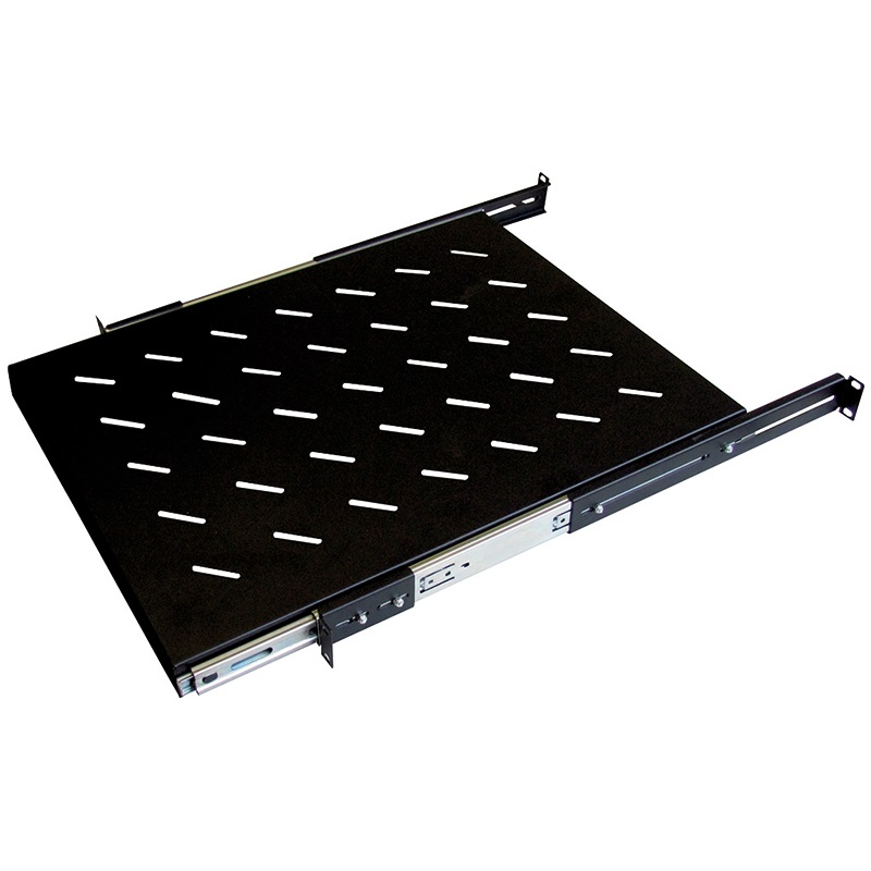 Ripiano estraibile 1U 600mm nero per armadi rack elettrici ventilato resistente
