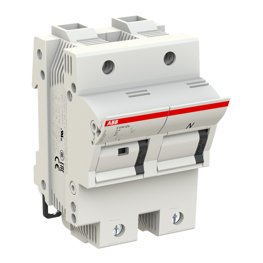 Portafusibile con LED E 91N/125S per fusibili cilindrici 50-125A protezione circuiti elettrici