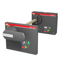 Basetta rinvio comando regolabile per interruttori Tmax XT5 con doppio lucchetto, uso industriale e civile