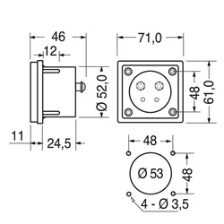 Strumento misura compatto 10 A corpo isolante 70x60 mm per installazioni elettriche spazi ridotti